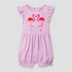 Baby Girl flamingo romper